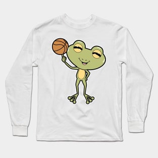 Frog at Basketball Sports Long Sleeve T-Shirt